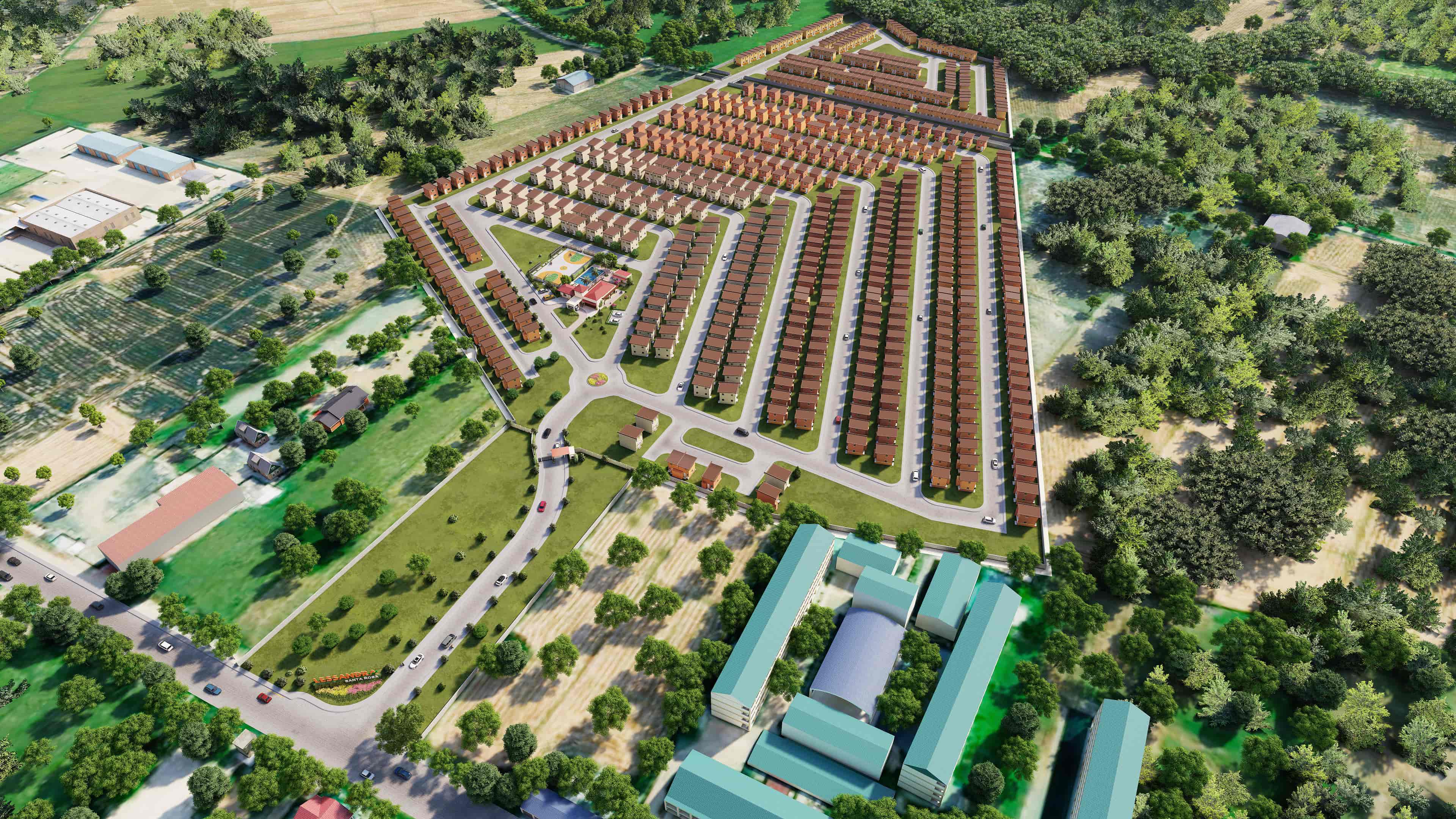 An Aerial Perspective of the Lessandra Santa Rosa Site Plan