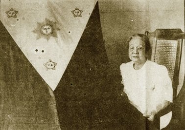 The original Philippine Flag with maker Marcela Agoncillo