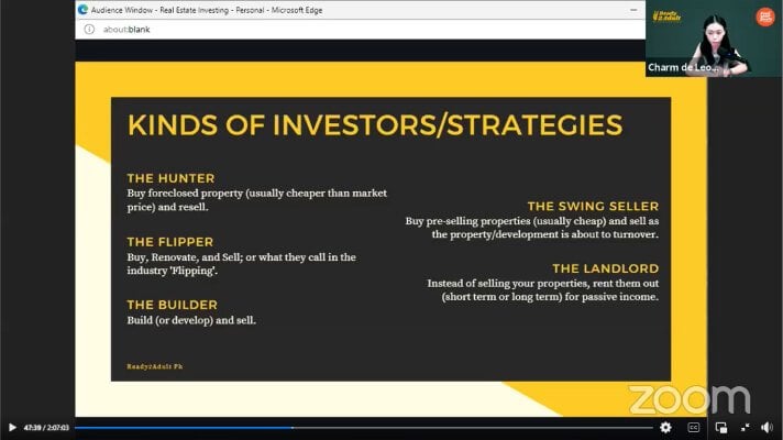 A shot from Lessandra Property Investors’ Webinar